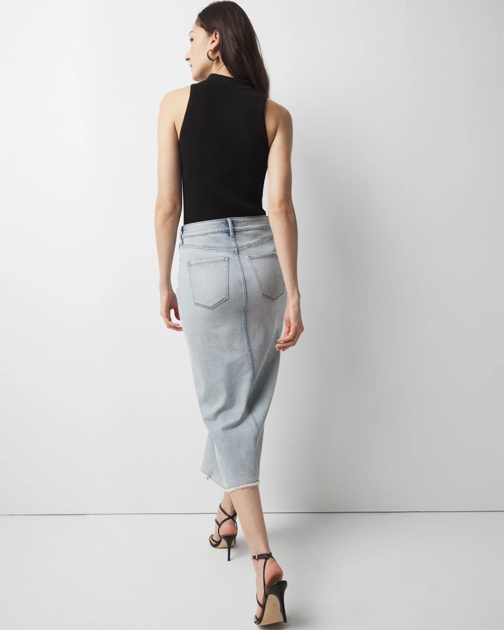 ★2023SS新作★SATUR★Marradi Denim Midi Skirt MARNI Frayed denim midi skirt | NET-A-PORTER